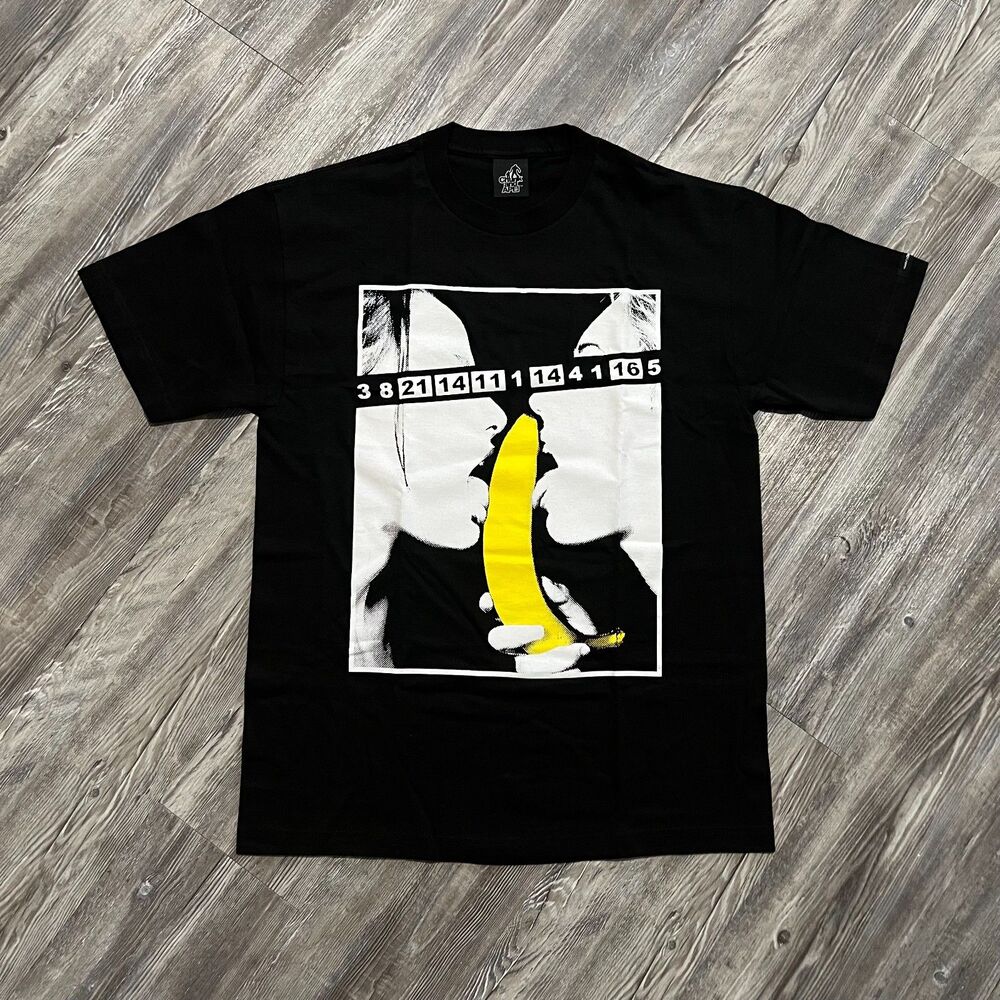 Chick and Ape Banana Graphic Cotton T Shirt Black Large Made USA New